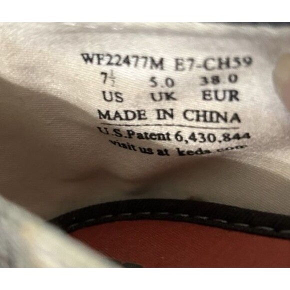 Keds Buttercup Plaid Mini Canvas Ivory Gray Cushion Slip On Flat Shoes Size 7.5 - Picture 11 of 11